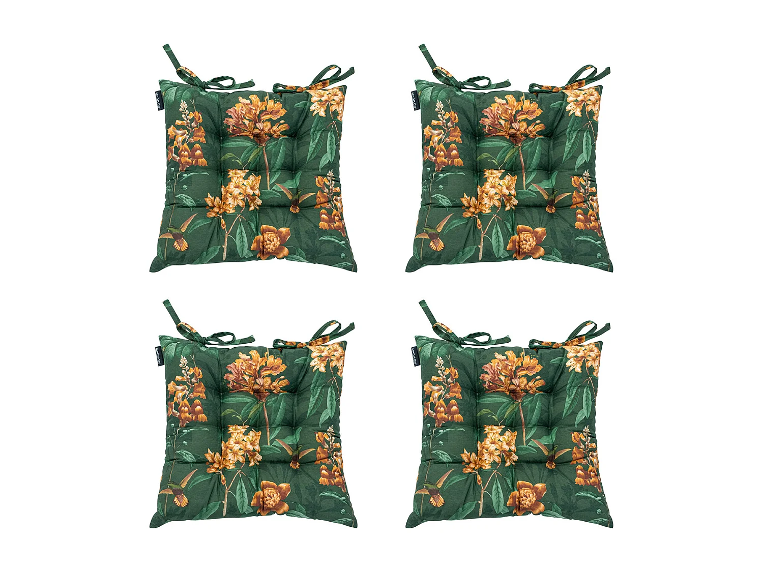 Coussin d'assise Tuscany Lua vert - Env. 46x46 cm - Lot de 4
