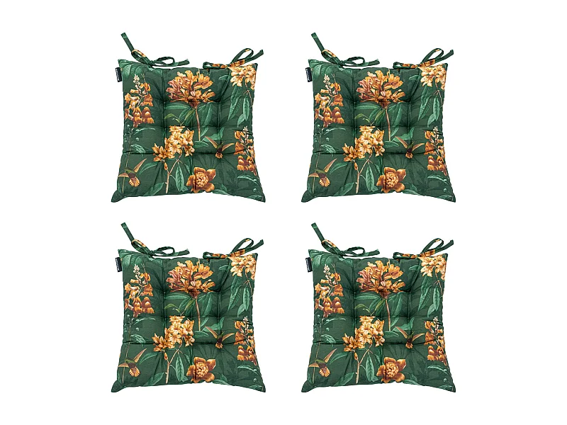 Coussin d'assise Tuscany Lua vert - Env. 46x46 cm - Lot de 4