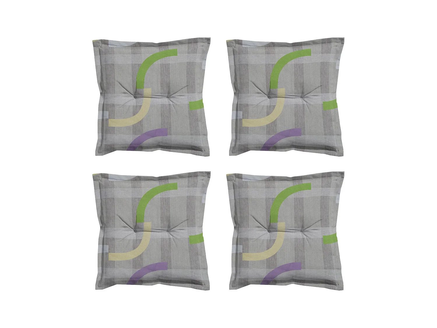 Coussin d'assise Tess violet - Environ 50x50 cm - Lot de 4