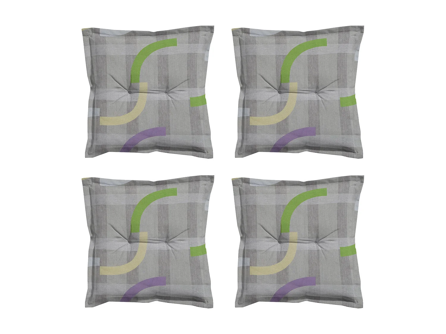 Coussin d'assise Tess violet - Environ 50x50 cm - Lot de 4