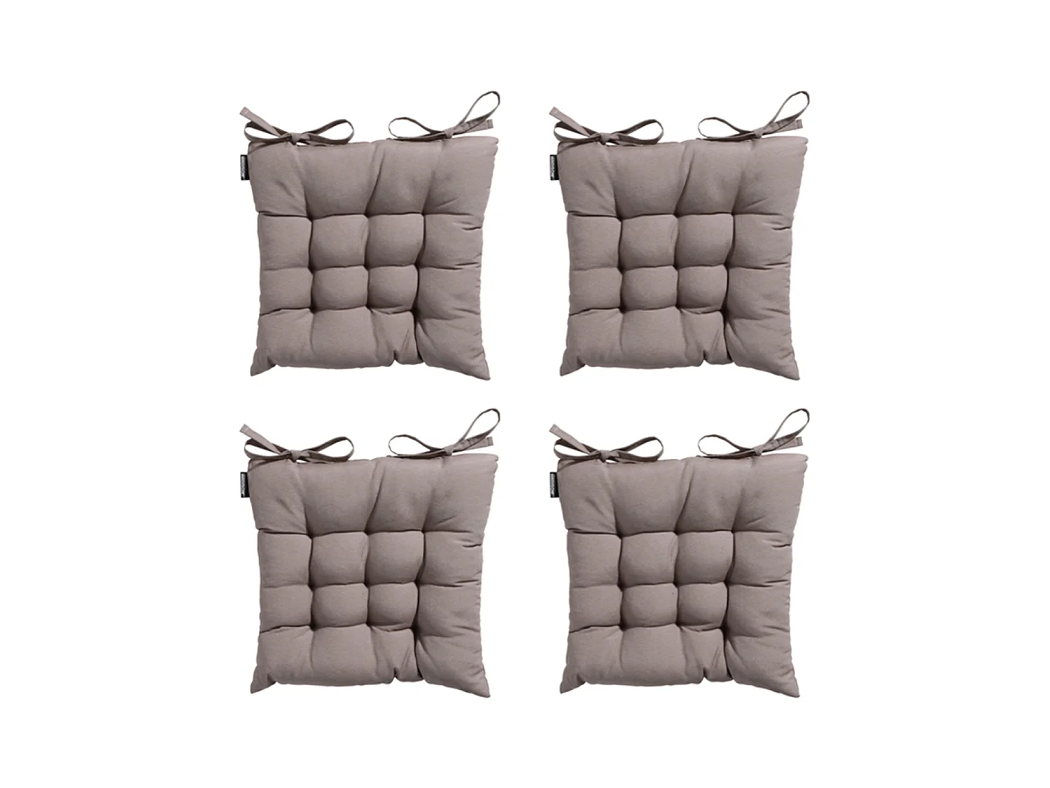 Coussin d'assise Tuscany Panama taupe - Env. 46x46 cm - Lot de 4