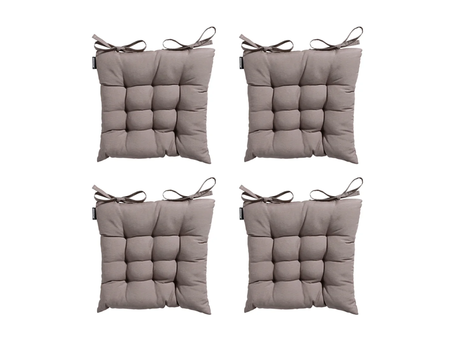 Coussin d'assise Tuscany Panama taupe - Env. 46x46 cm - Lot de 4