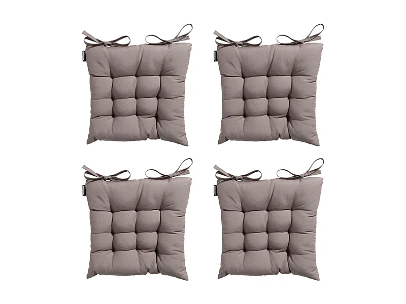 Coussin d'assise Tuscany Panama taupe - Env. 46x46 cm - Lot de 4