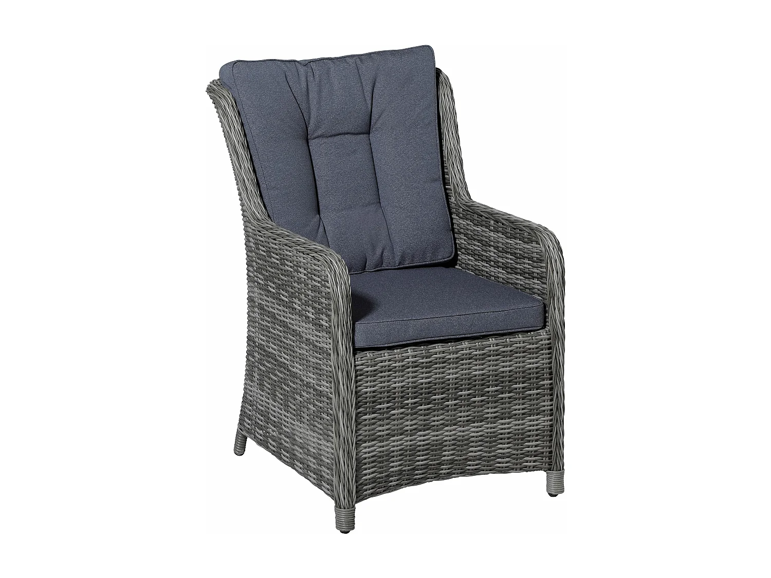 Ensemble de salle à manger d'extérieur en osier Manchester gris denim - Env. 95 x 46 cm