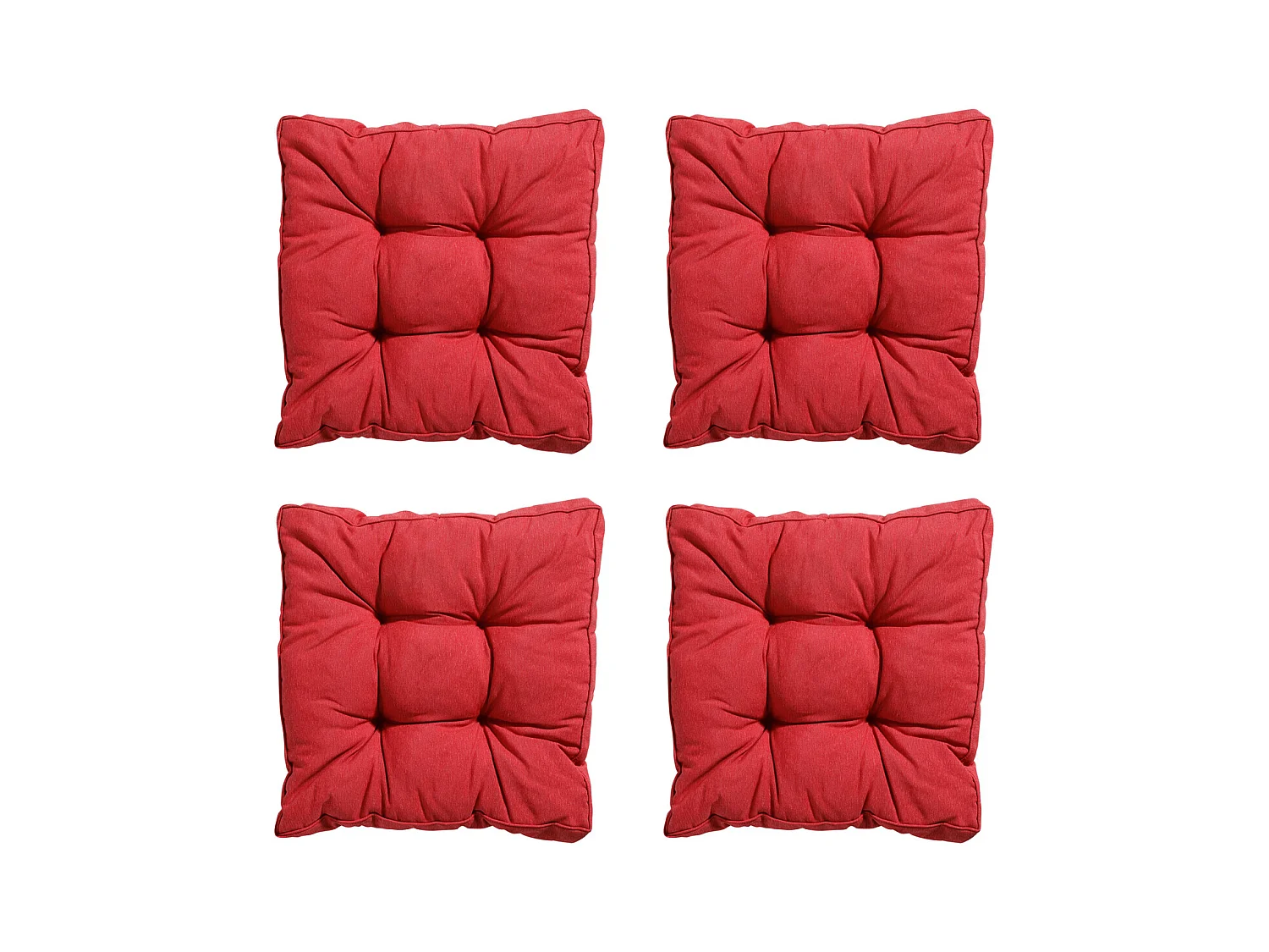 Sitzkissen Florance Panama ziegelrot - Ca. 47x47 cm - 4er Set