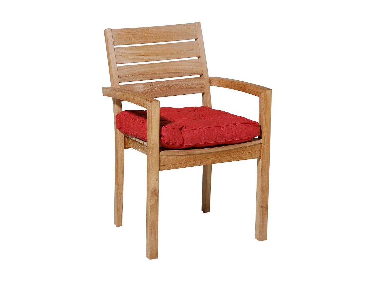 Coussin d'assise Florance Panama rouge brique - Env. 47x47 cm - Lot de 4