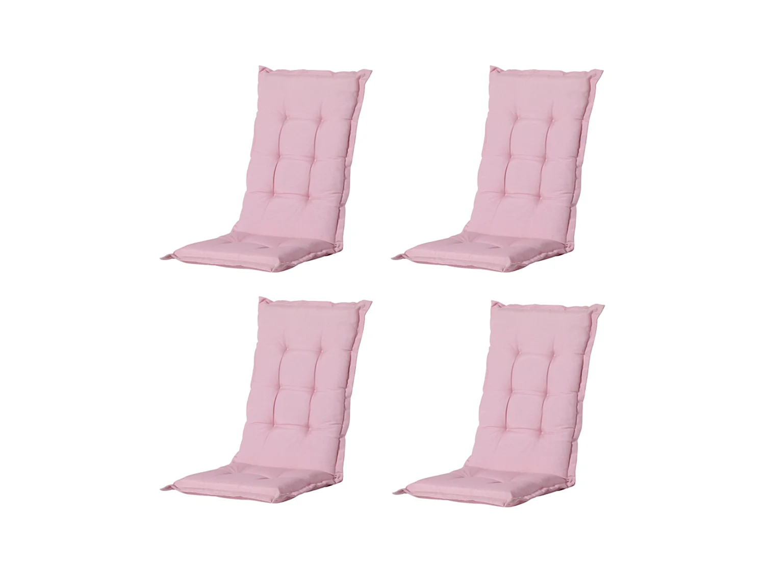 Coussin de chaise de jardin dossier bas Panama rose tendre - Environ 105 x 50 cm - Lot de 4