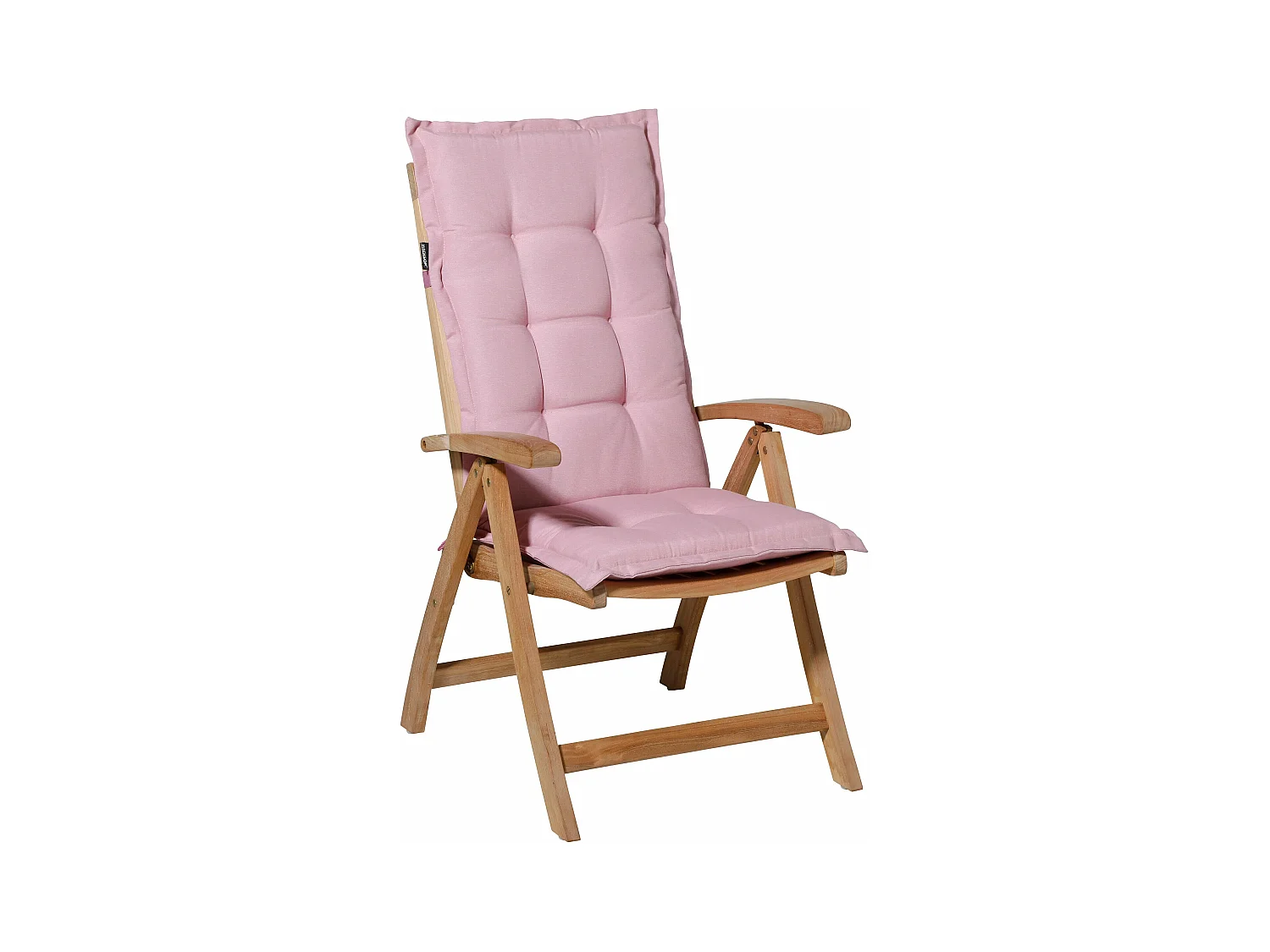 Coussin de chaise de jardin dossier bas Panama rose tendre - Environ 105 x 50 cm - Lot de 4