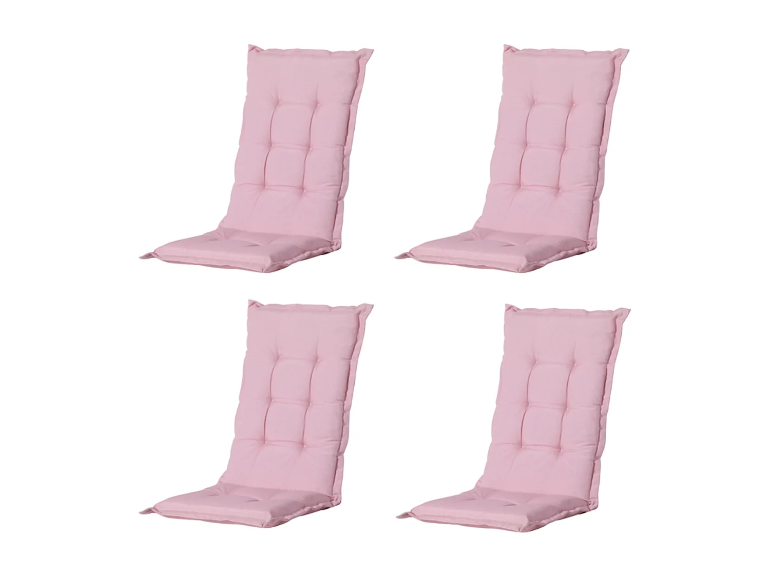 Coussin de chaise de jardin dossier bas Panama rose tendre - Environ 105 x 50 cm - Lot de 4