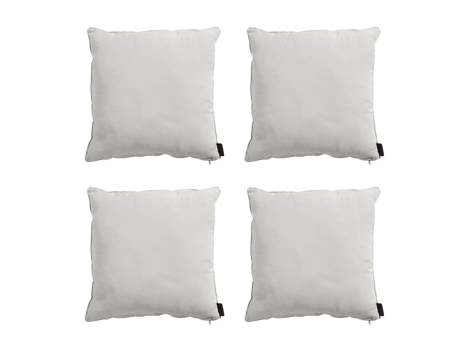 Coussin décoratif en lin Panama - Environ 60x60 cm - Lot de 4