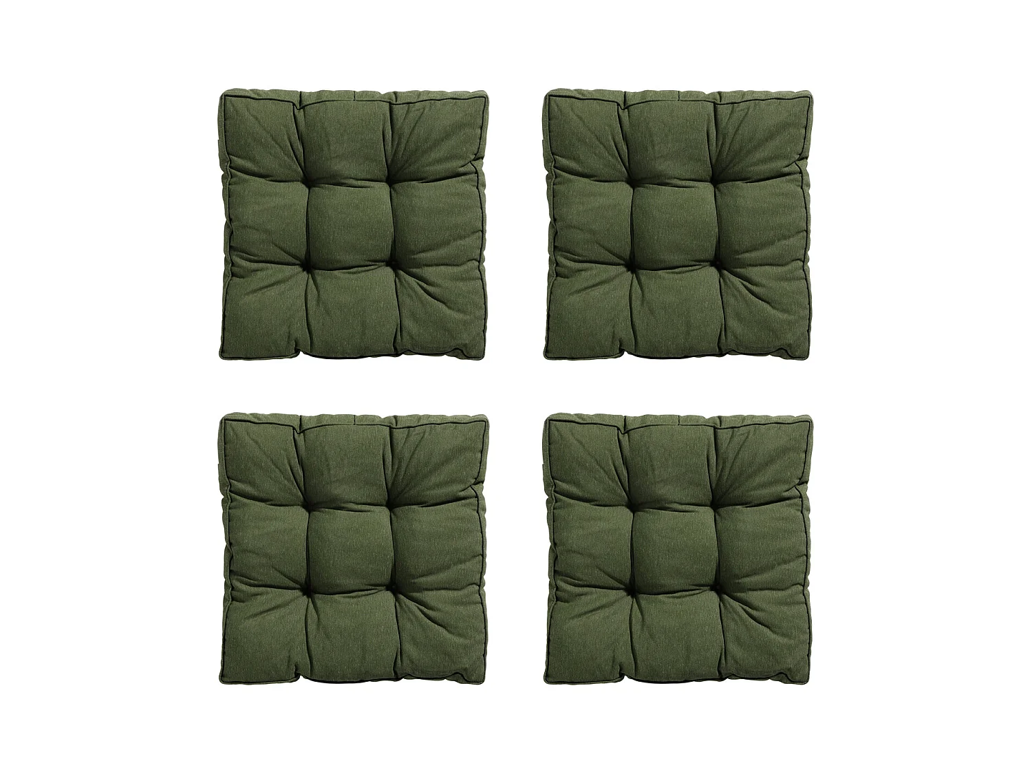 Cojín de asiento Florance Panamá verde - Aprox. 47x47 cm - Juego de 4