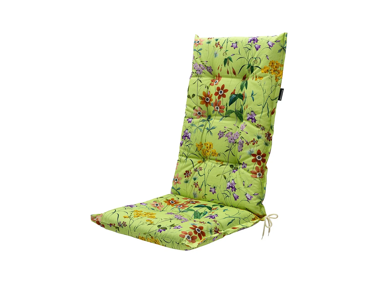 Coussin de chaise de jardin haut dossier Milly vert - Environ 123 x 50 cm - Lot de 4