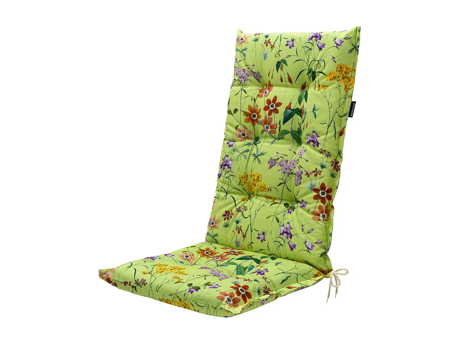 Coussin de chaise de jardin haut dossier Milly vert - Environ 123 x 50 cm - Lot de 4