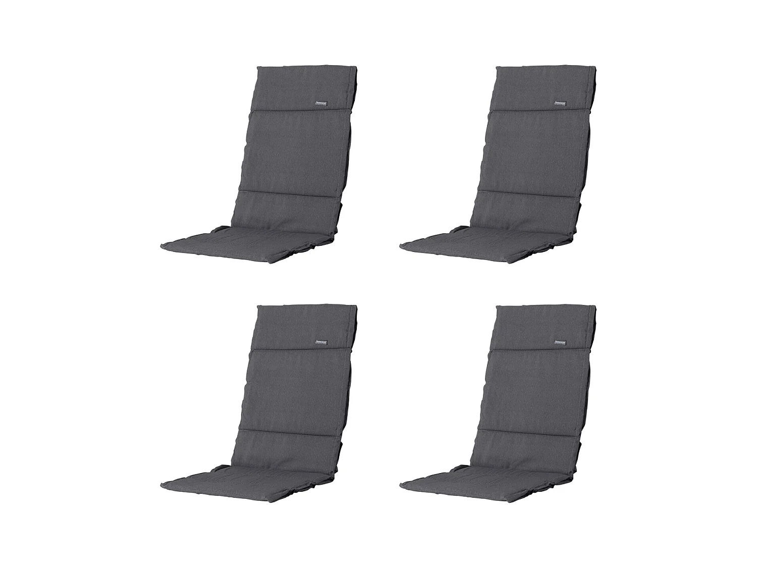 Coussin de jardin Fiber Deluxe Panama gris - Env. 125 x 50 cm - Lot de 4