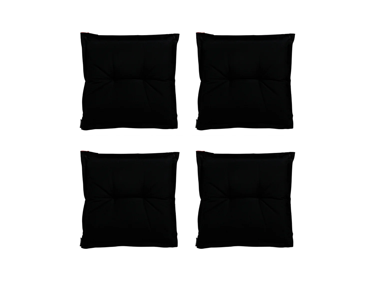 Coussin d'assise Panama noir - Environ 50 x 50 cm - Lot de 4