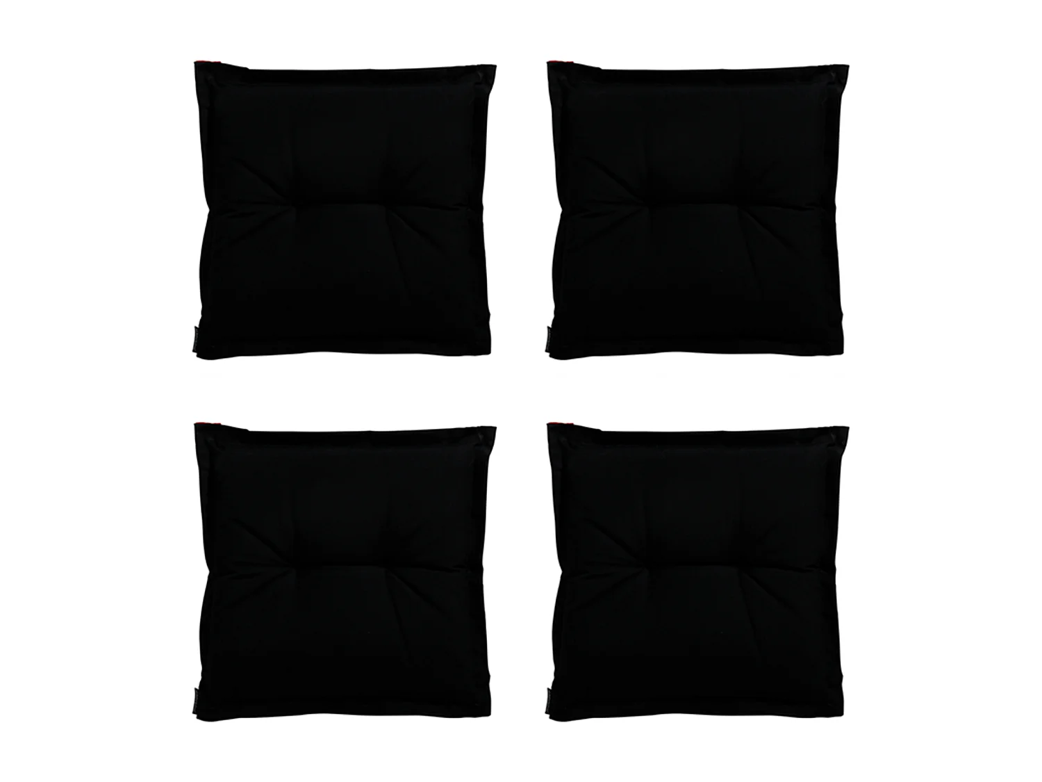 Coussin d'assise Panama noir - Environ 50 x 50 cm - Lot de 4