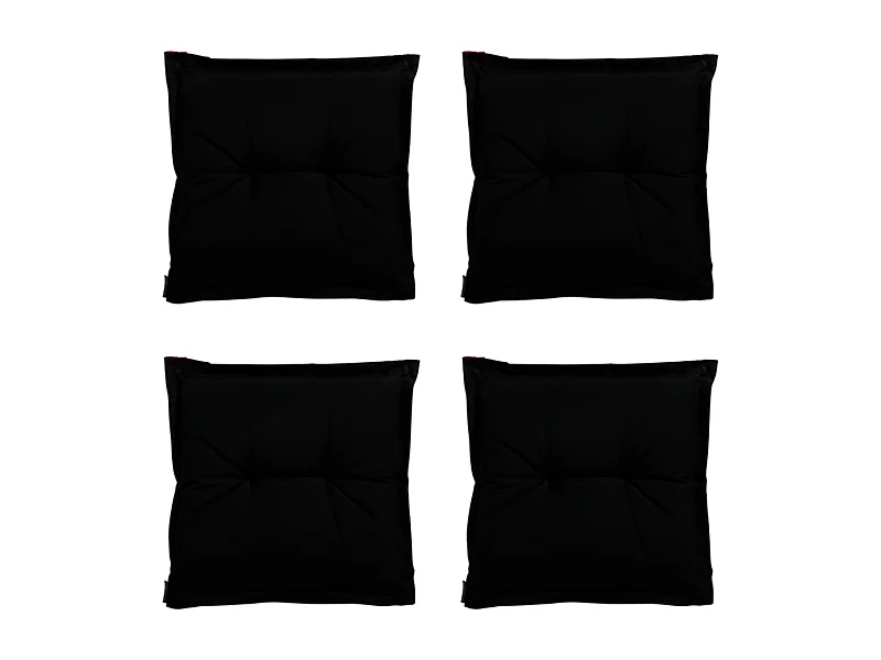 Cojín de asiento Panamá negro - Aprox. 50x50 cm - Juego de 4