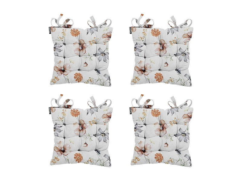 Coussin d'assise Toscane Florina naturel - Env. 46x46 cm - Lot de 4