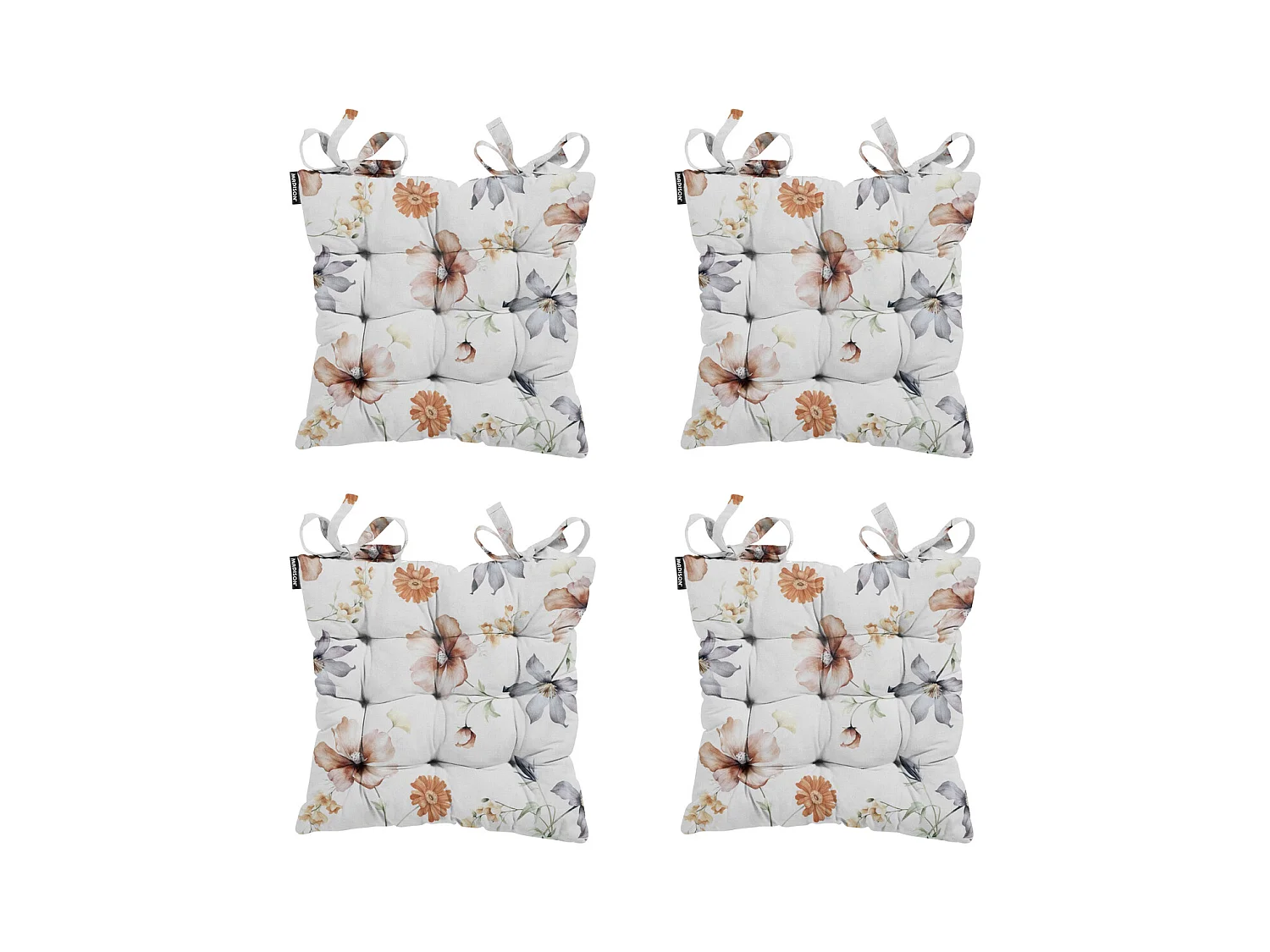 Coussin d'assise Toscane Florina naturel - Env. 46x46 cm - Lot de 4