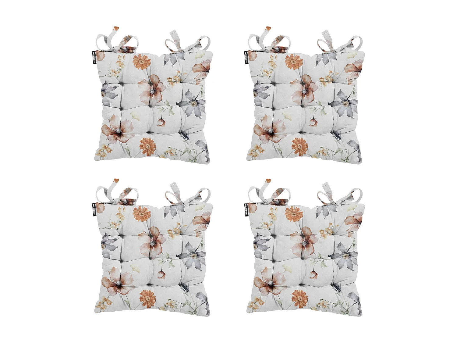 Coussin d'assise Toscane Florina naturel - Env. 46x46 cm - Lot de 4