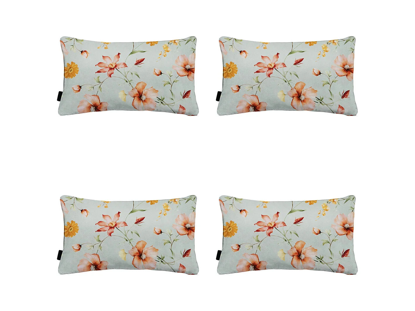 Coussin décoratif Florina orange - Env. 30x50 cm - Lot de 4