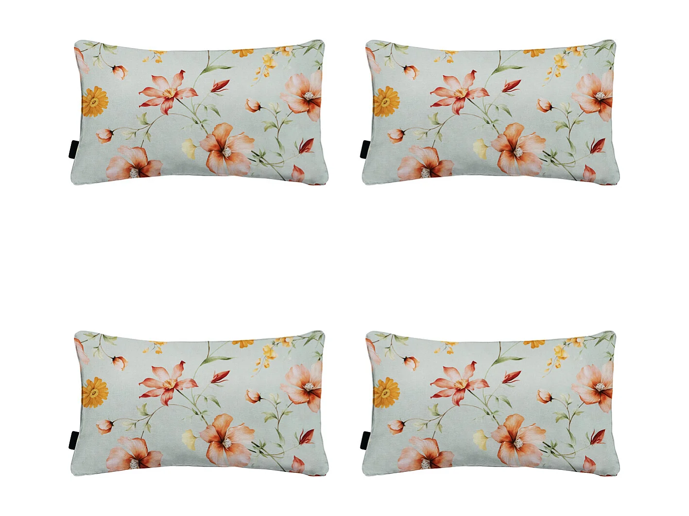 Coussin décoratif Florina orange - Env. 30x50 cm - Lot de 4