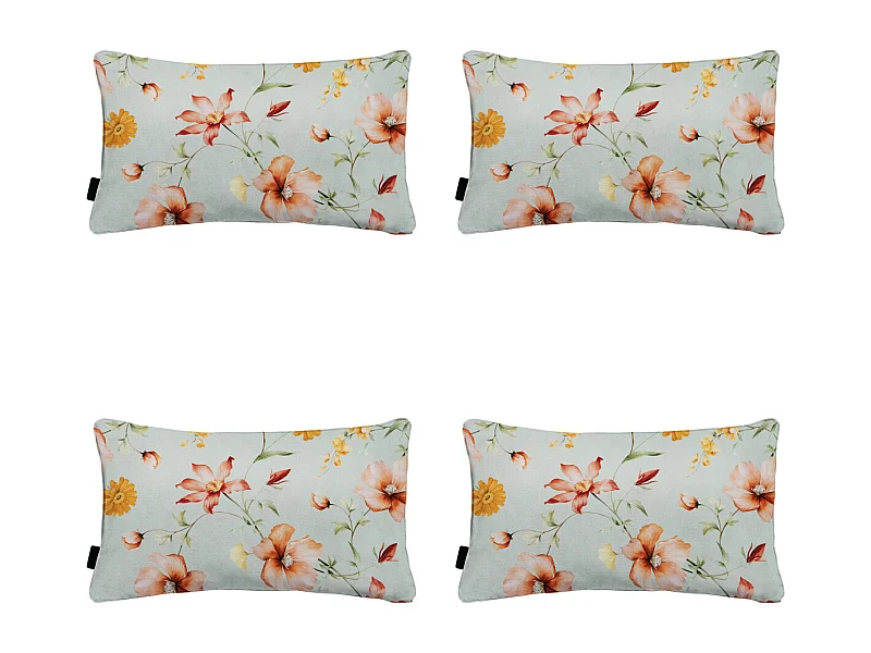 Coussin décoratif Florina orange - Env. 30x50 cm - Lot de 4