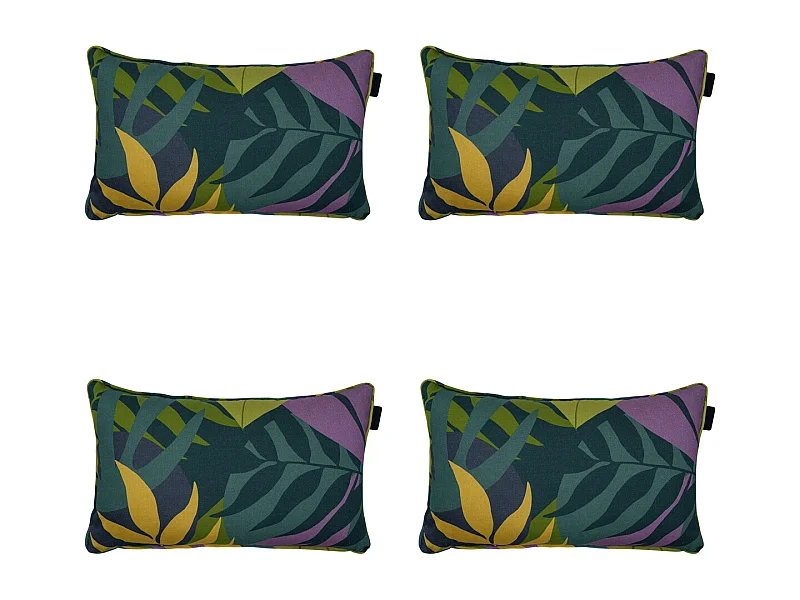 Coussin décoratif Iven vert - Env. 30x50 cm - Lot de 4