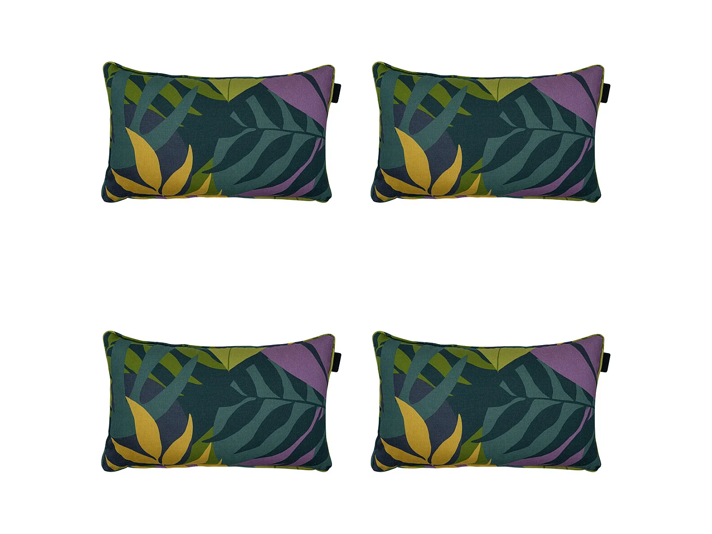 Coussin décoratif Iven vert - Env. 30x50 cm - Lot de 4