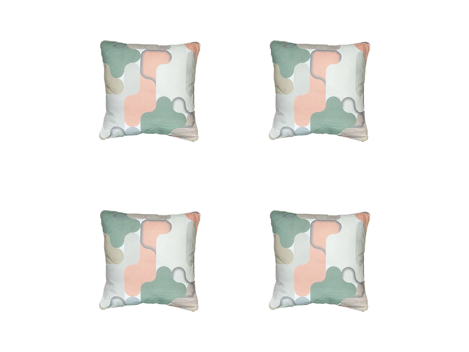Cojín decorativo Grafi salmón - Aprox. 50x50 cm - Juego de 4