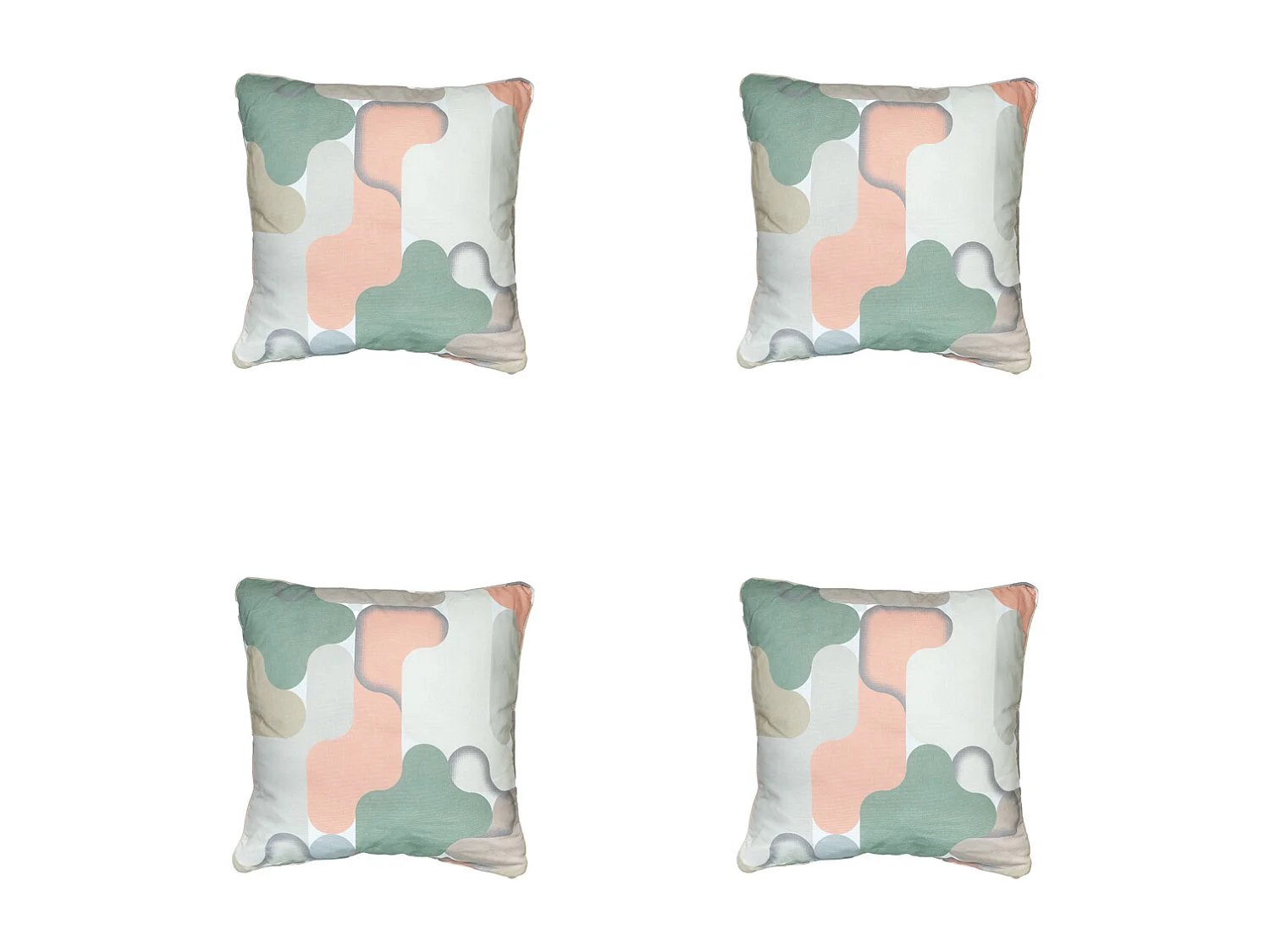 Coussin décoratif Grafi salmone - Environ 50x50 cm - Lot de 4