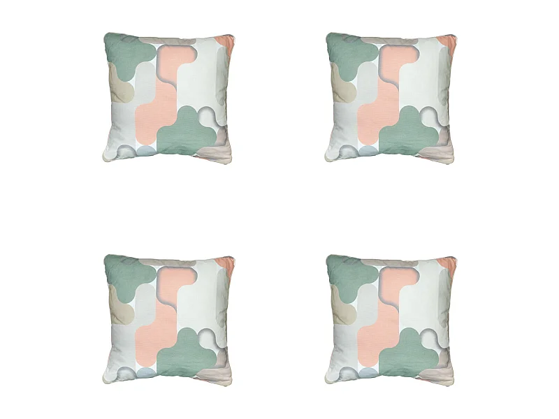 Coussin décoratif Grafi salmone - Environ 50x50 cm - Lot de 4