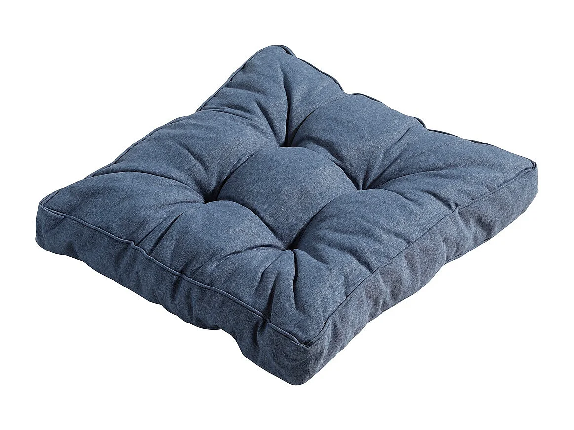 Cojín de asiento Florance Panama azul zafiro - Aprox. 47x47 cm - Juego de 4