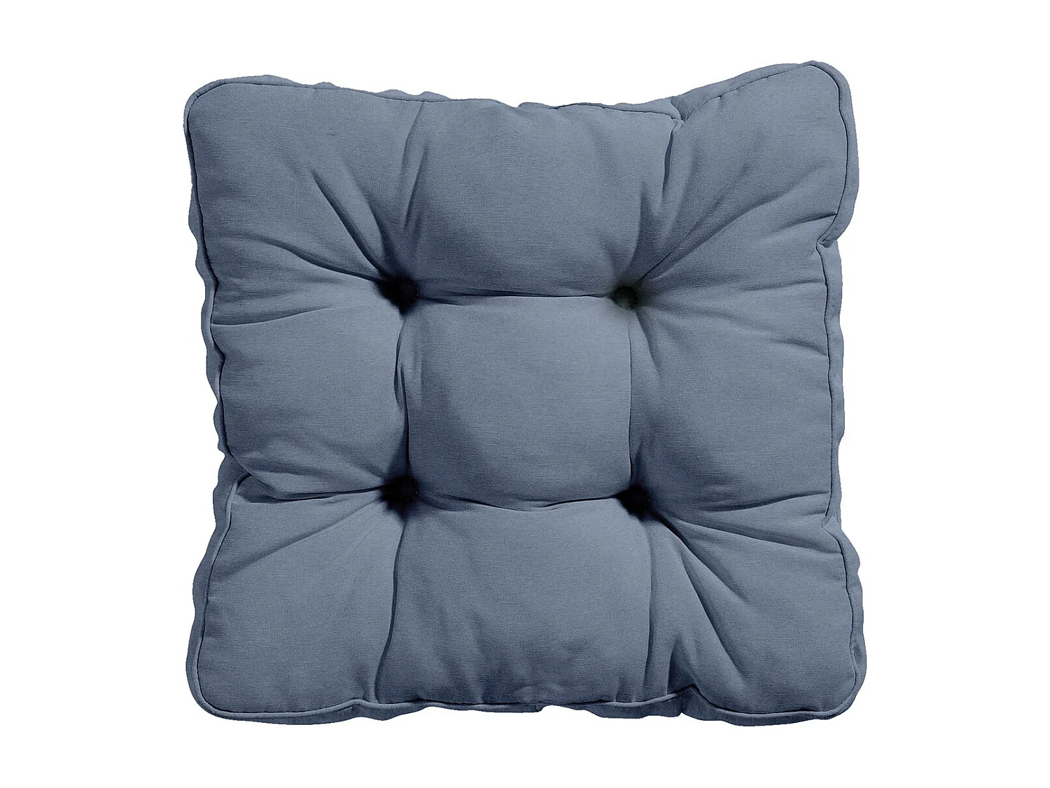 Coussin d'assise Florance Panama bleu saphir - Env. 47 x 47 cm - Lot de 4