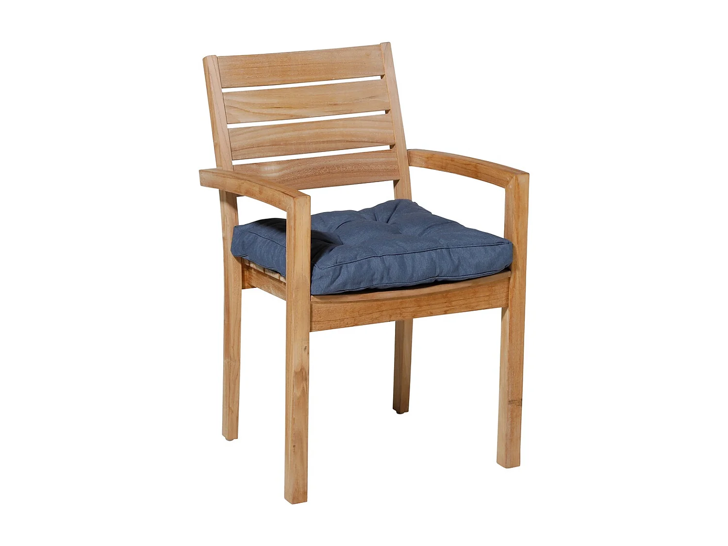 Coussin d'assise Florance Panama bleu saphir - Env. 47 x 47 cm - Lot de 4