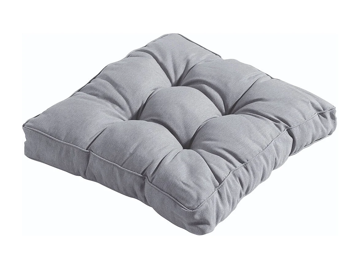 Coussin d'assise Florance Panama gris clair - Env. 47 x 47 cm - Lot de 4