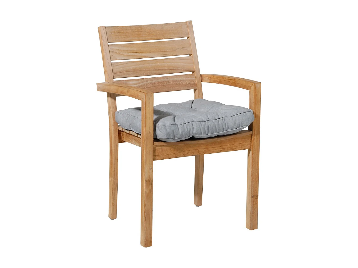 Coussin d'assise Florance Panama gris clair - Env. 47 x 47 cm - Lot de 4