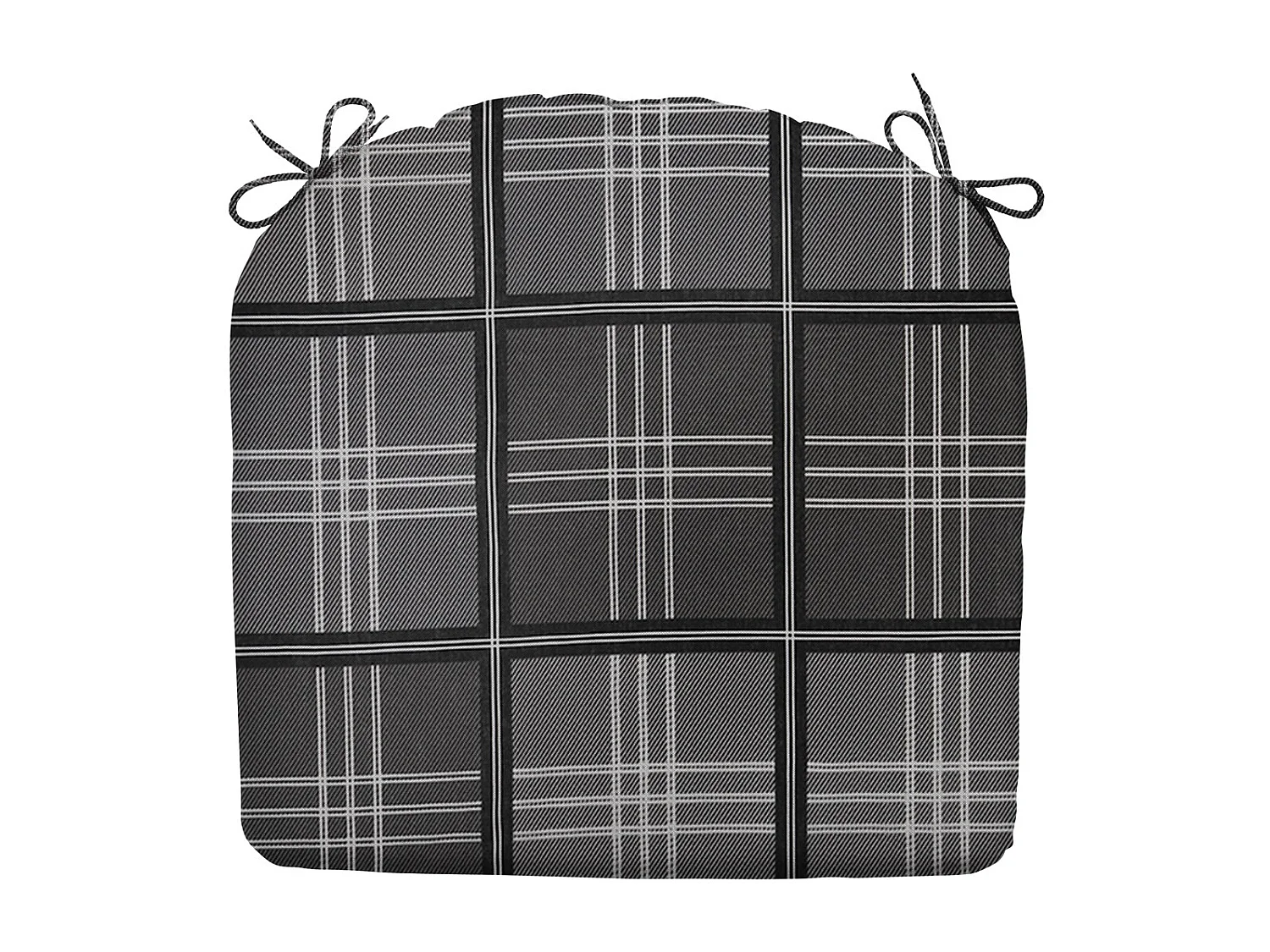 Coussin d'assise Patchy gris - Env. 46x48 cm - Lot de 4