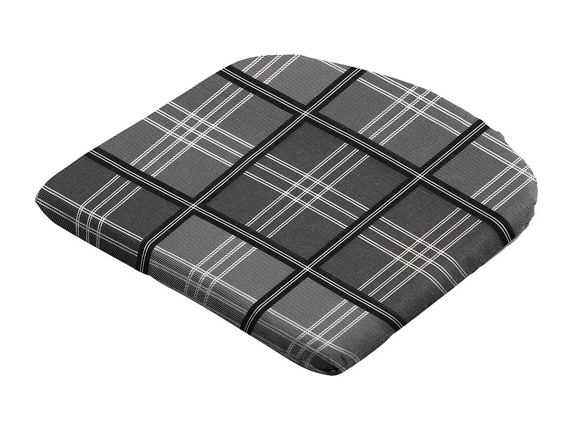 Coussin d'assise Patchy gris - Env. 46x48 cm - Lot de 4