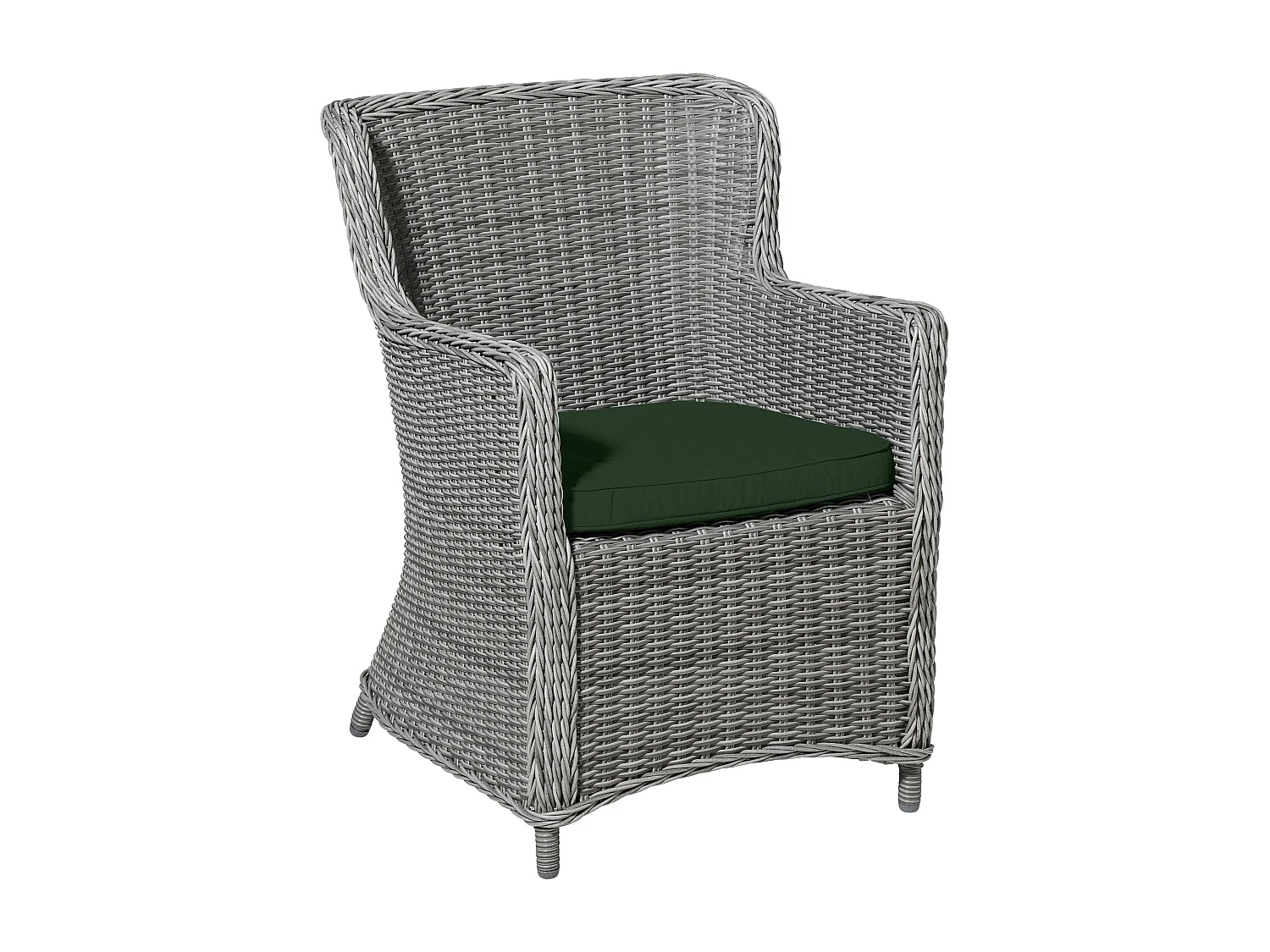 Coussin d'assise Wicker Green canvas eco+ - Environ 48 x 48 cm - Lot de 4