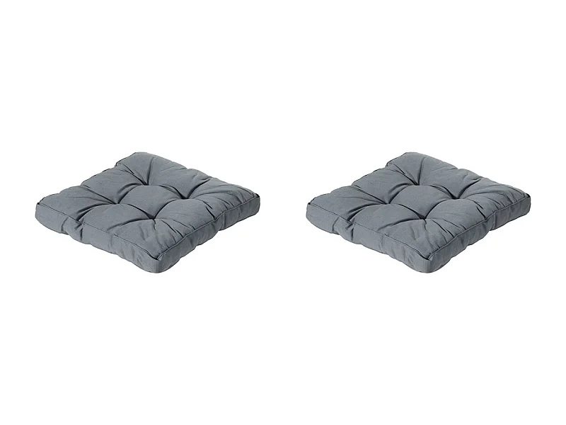 Coussin d'assise Florance Rib gris - Env. 60x60 cm - Lot de 2