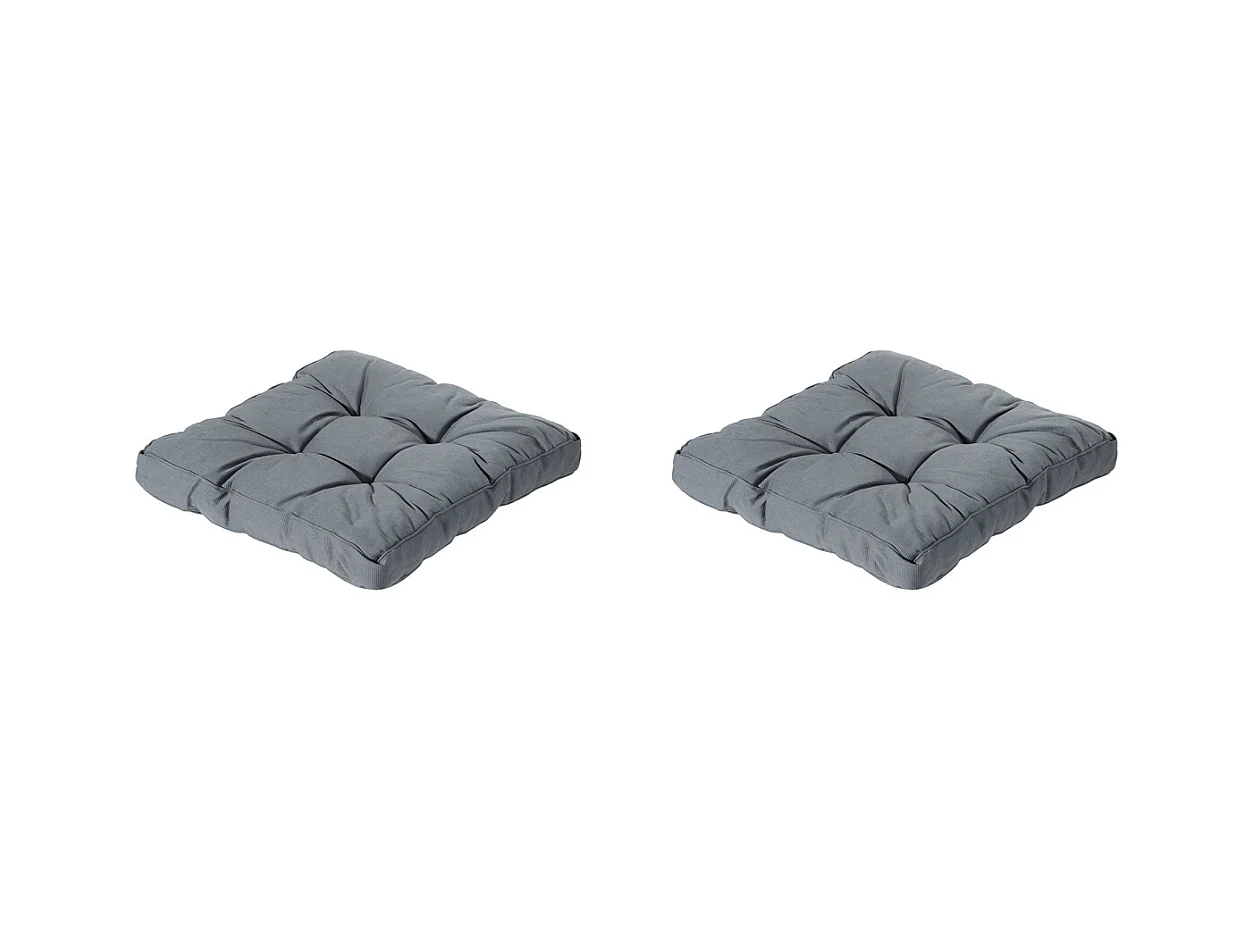 Coussin d'assise Florance Rib gris - Env. 60x60 cm - Lot de 2