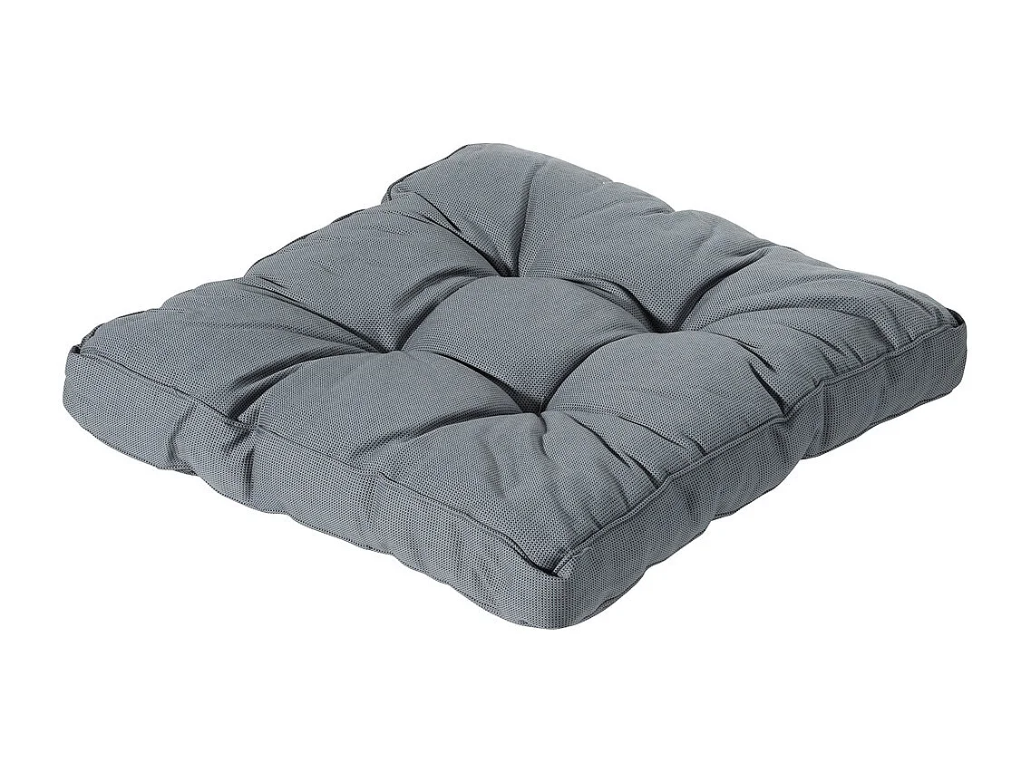 Coussin d'assise Florance Rib gris - Env. 60x60 cm - Lot de 2