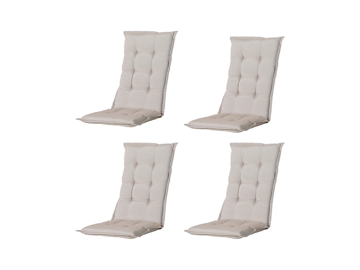 Coussin de chaise de jardin à dossier haut en lin Panama - Dimensions : environ 123 x 50 cm - Lot de 4