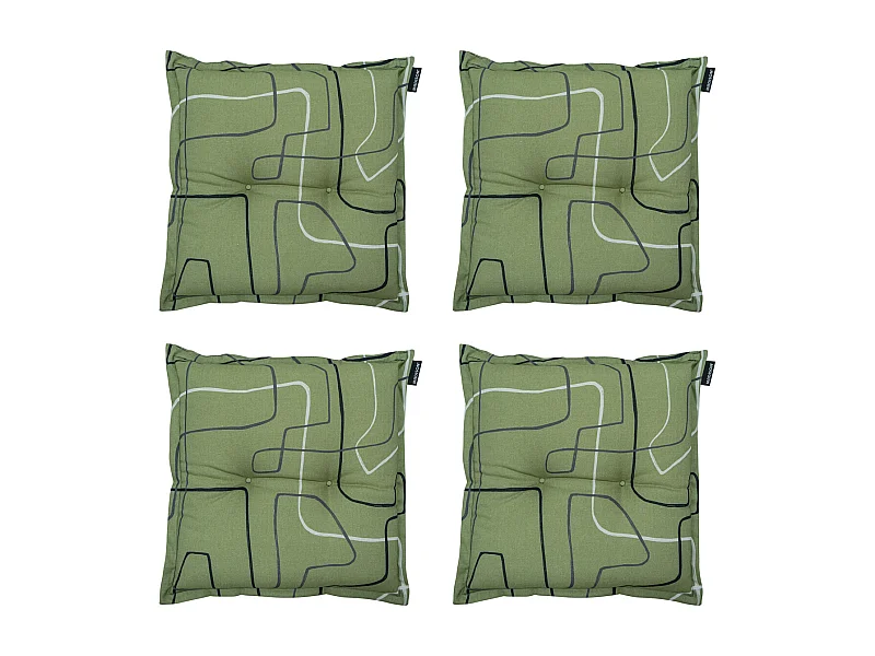 Coussin d'assise Joah sauge - Environ 50x50 cm - Lot de 4