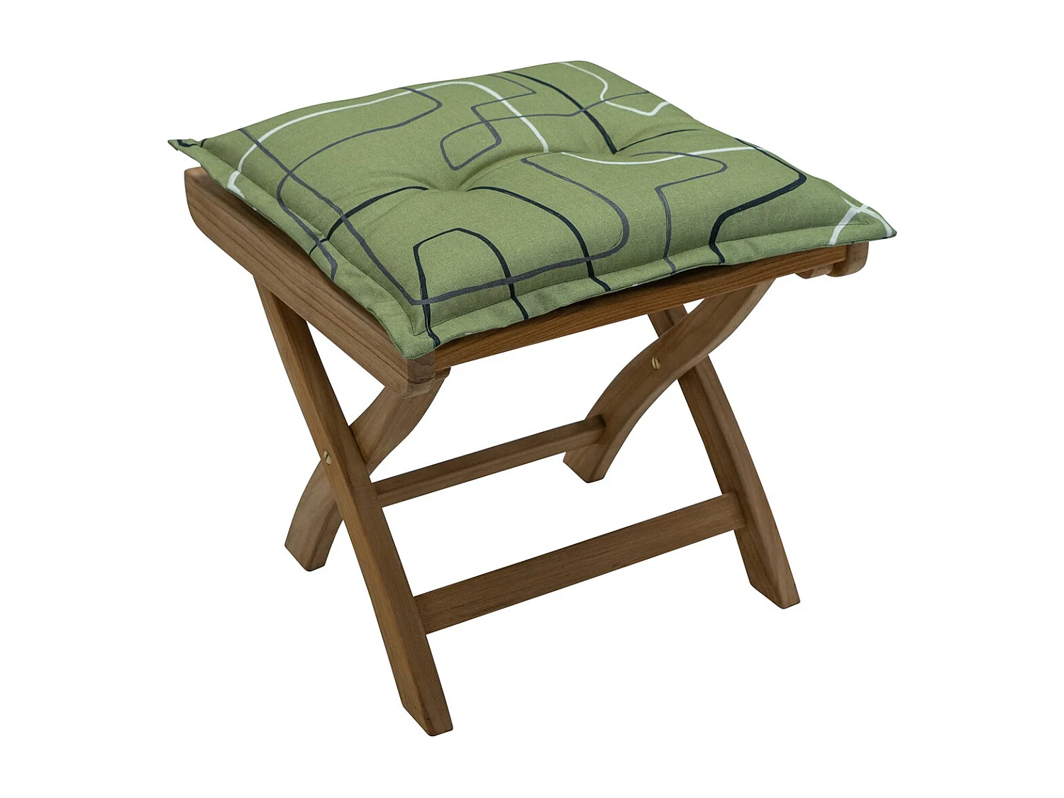 Coussin d'assise Joah sauge - Environ 50x50 cm - Lot de 4