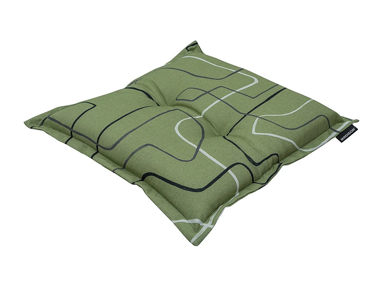 Coussin d'assise Joah sauge - Environ 50x50 cm - Lot de 4