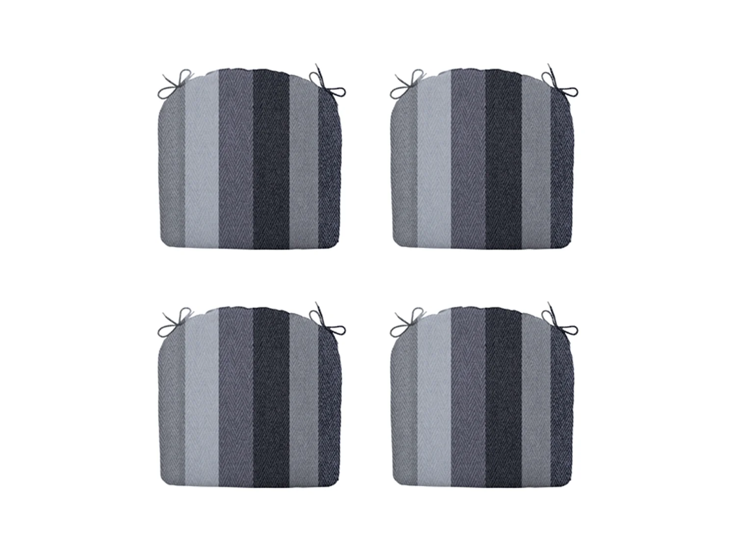 Coussin d'assise Victoria gris - Environ 46x48 cm - Lot de 4