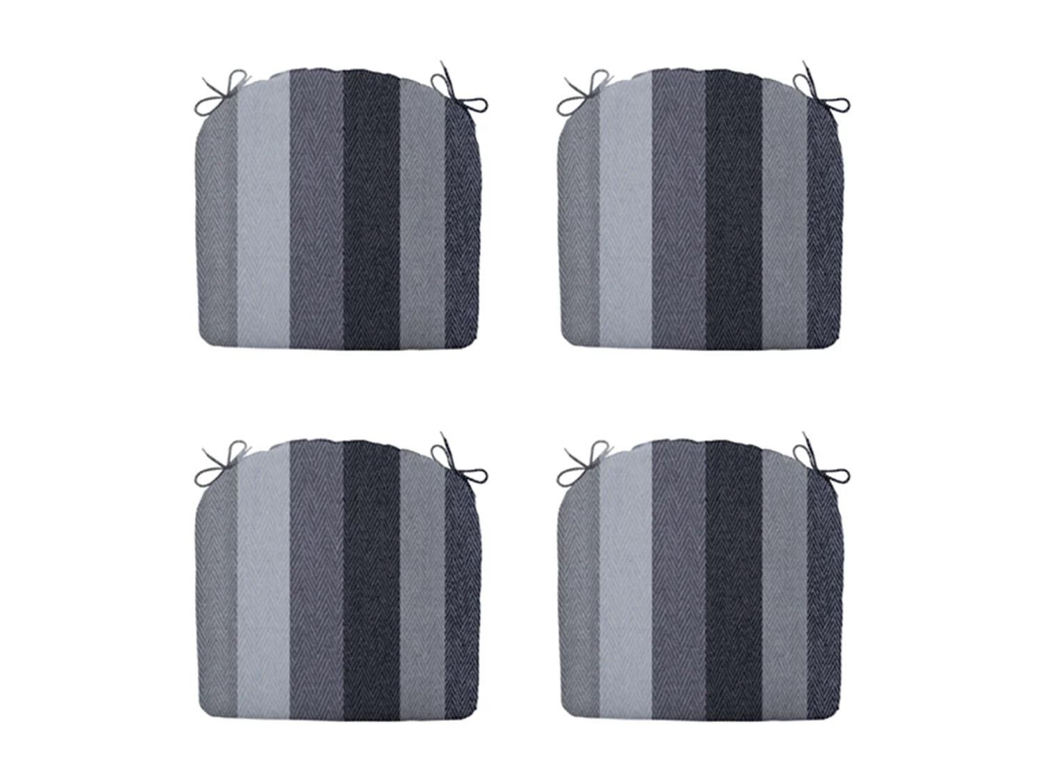 Coussin d'assise Victoria gris - Environ 46x48 cm - Lot de 4