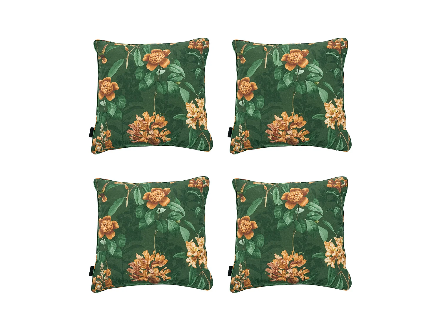 Coussin décoratif Lua vert - Env. 50x50 cm - Lot de 4